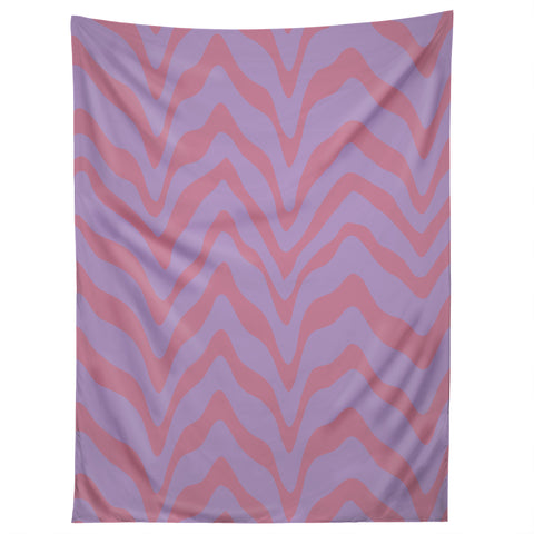 Sewzinski Wavy Lines Pink Purple Tapestry