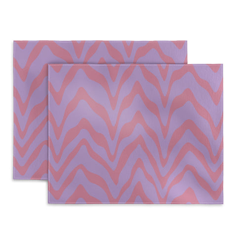 Sewzinski Wavy Lines Pink Purple Placemat