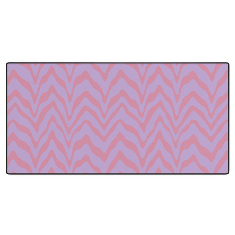 Sewzinski Wavy Lines Pink Purple Desk Mat