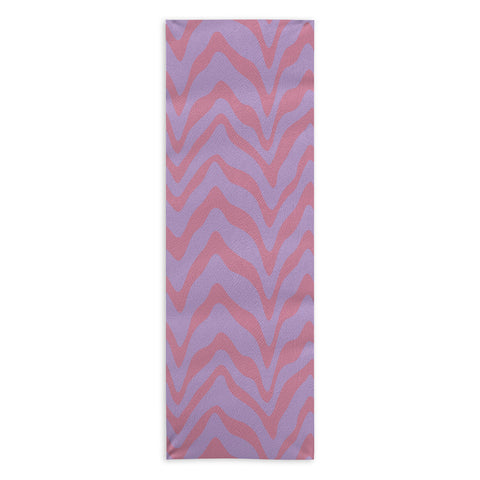 Sewzinski Wavy Lines Pink Purple Yoga Towel