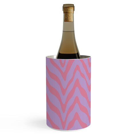 Sewzinski Wavy Lines Pink Purple Wine Chiller