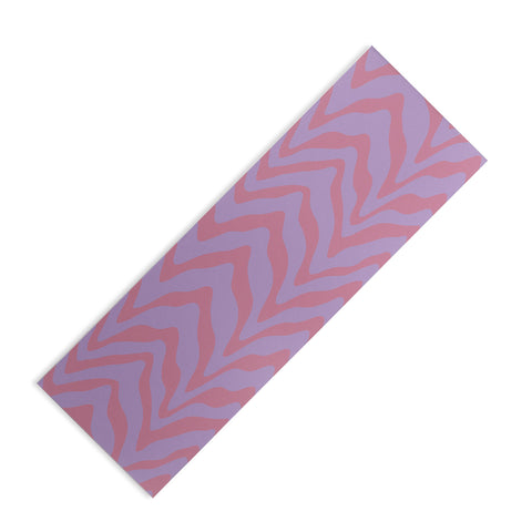 Sewzinski Wavy Lines Pink Purple Yoga Mat