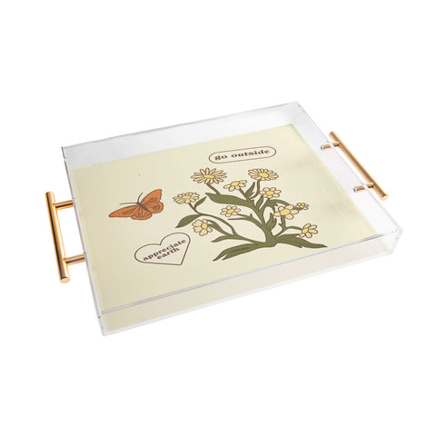 shanasart Go Outside and Appreciate Earth Acrylic Tray