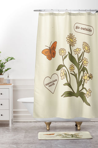 shanasart Go Outside and Appreciate Earth Shower Curtain And Mat