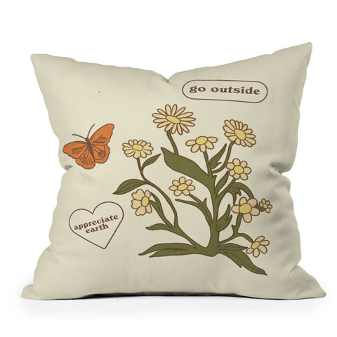 shanasart Go Outside and Appreciate Earth Throw Pillow