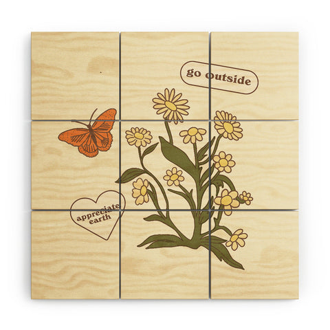 shanasart Go Outside and Appreciate Earth Wood Wall Mural