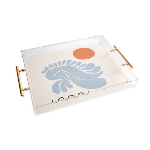 shanasart Sunset by the Ocean Acrylic Tray