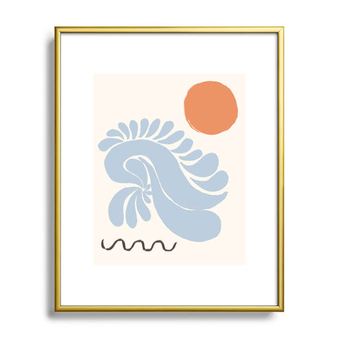 shanasart Sunset by the Ocean Metal Framed Art Print