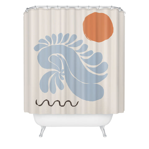 shanasart Sunset by the Ocean Shower Curtain