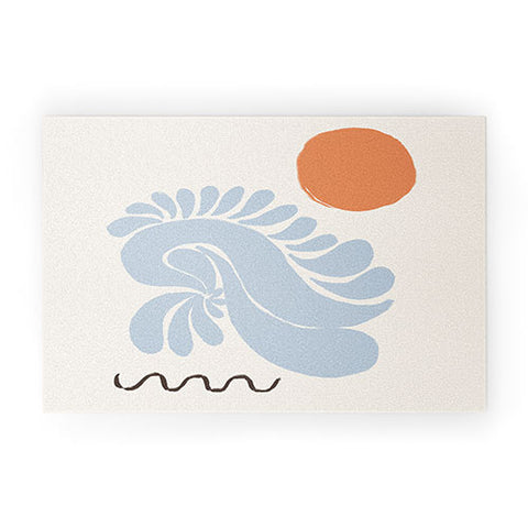 shanasart Sunset by the Ocean Welcome Mat