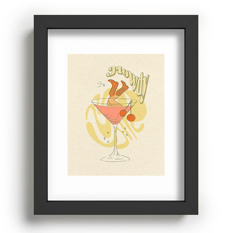 shanasart Tipsy Cowgirl Tan Recessed Framing Rectangle