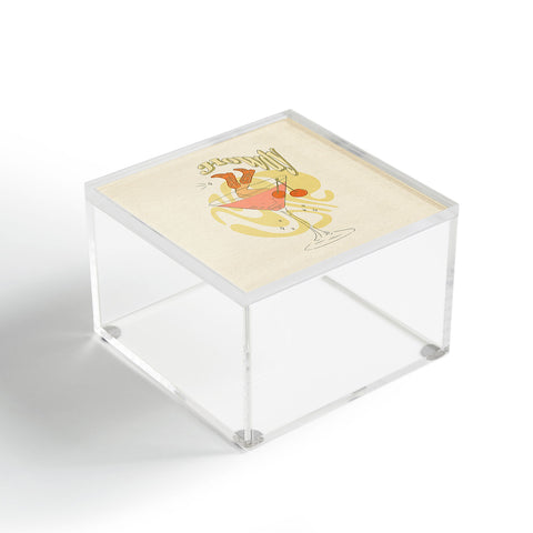 shanasart Tipsy Cowgirl Tan Acrylic Box