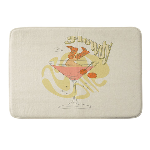 shanasart Tipsy Cowgirl Tan Memory Foam Bath Mat