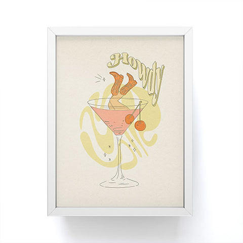 shanasart Tipsy Cowgirl Tan Framed Mini Art Print