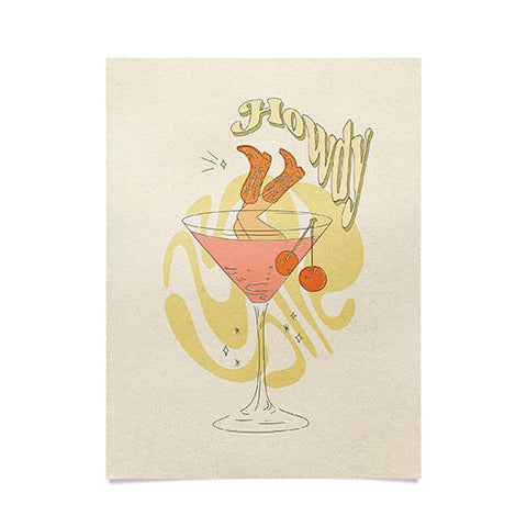 shanasart Tipsy Cowgirl Tan Poster