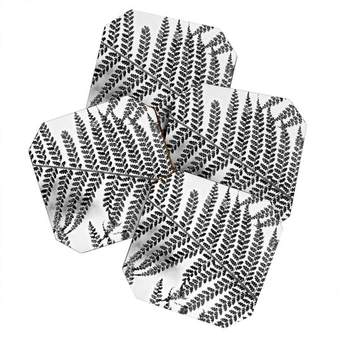 Shannon Clark Black and White Fern Coaster Set