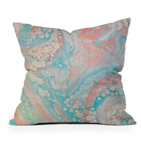 Shannon Clark Peach Mint Melt Outdoor Throw Pillow