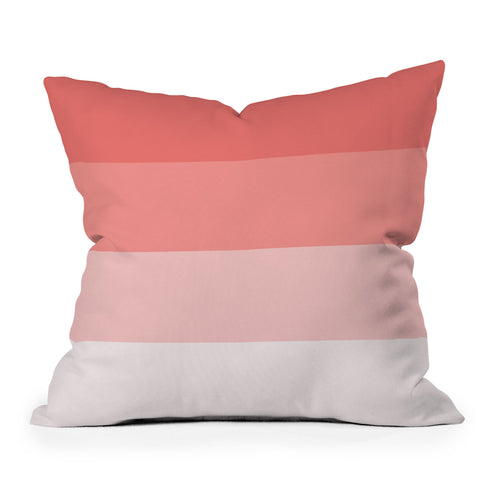 Shannon Clark Pink Stripe Ombre Outdoor Throw Pillow