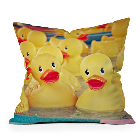Shannon Clark Rubber Duckies Outdoor Throw Pillow