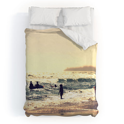 Shannon Clark Sunset Surfers Duvet Cover