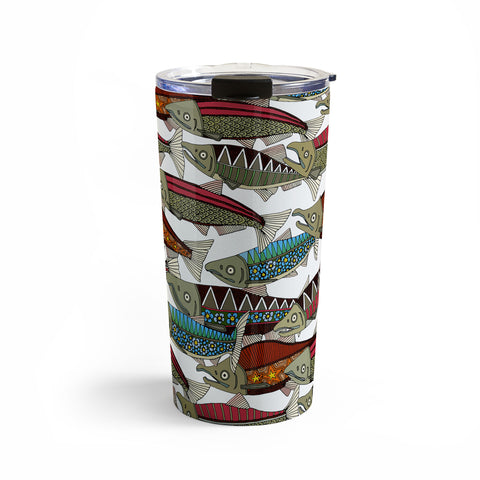 Sharon Turner Alaskan salmon white Travel Mug
