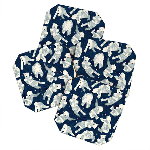 Sharon Turner arctic polar bears Coaster Set