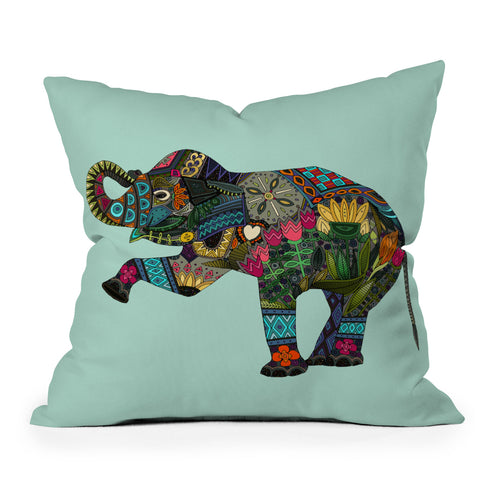 Sharon Turner asian elephant Outdoor Throw Pillow