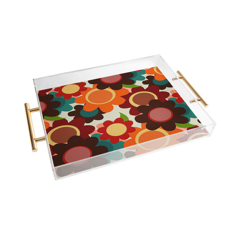 Sharon Turner Autumn Flowers Acrylic Tray