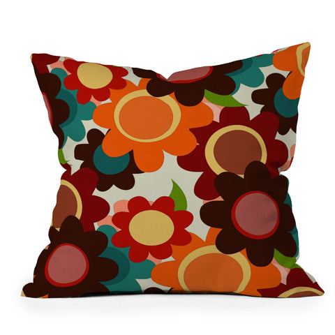 Sharon Turner Autumn Flowers Outdoor Throw Pillow