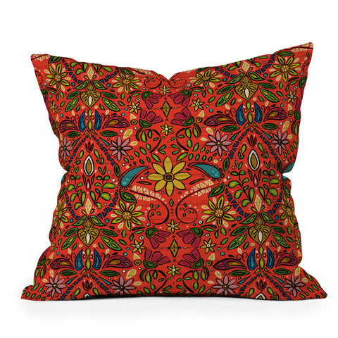 Sharon Turner aziza fire Outdoor Throw Pillow