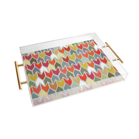 Sharon Turner Beach House Ikat Chevron Acrylic Tray