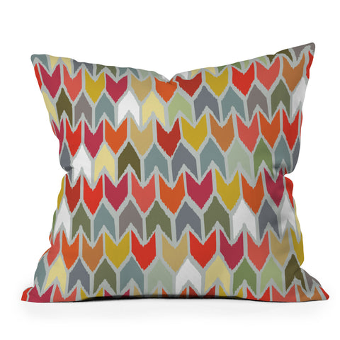 Sharon Turner Beach House Ikat Chevron Outdoor Throw Pillow
