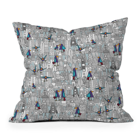 Sharon Turner Birds And Rockets Outdoor Throw Pillow