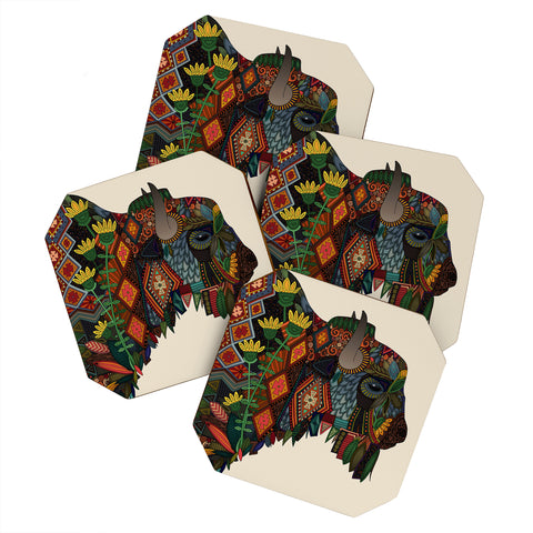 Sharon Turner bison Coaster Set