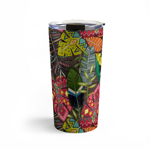 Sharon Turner boho hojas walnut Travel Mug
