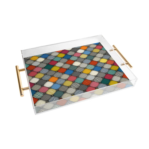 Sharon Turner buttoned patches Acrylic Tray