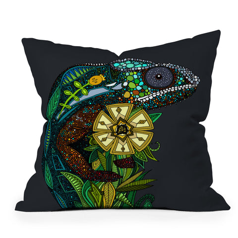 Sharon Turner Chameleon Pewter Outdoor Throw Pillow