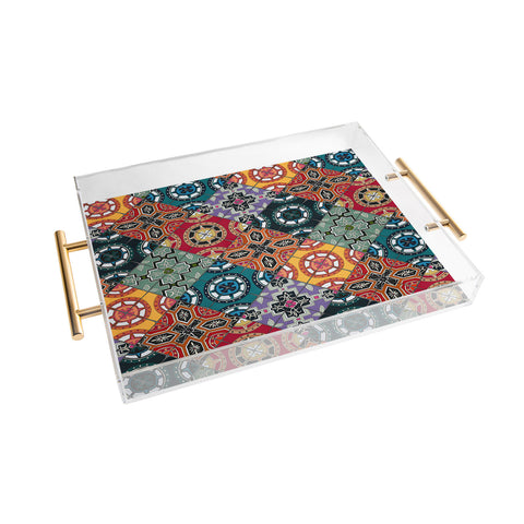 Sharon Turner DESEO BOLD spanish tile Acrylic Tray