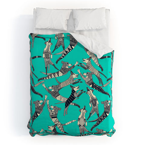 Sharon Turner dog party Duvet Cover