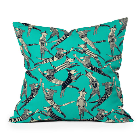 Sharon Turner dog party Outdoor Throw Pillow