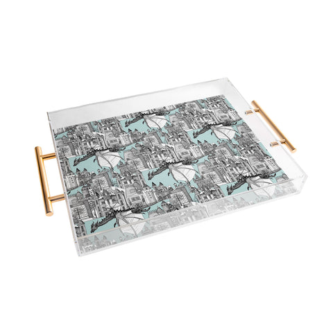 Sharon Turner Dragon Kingdom Winter Toile Acrylic Tray