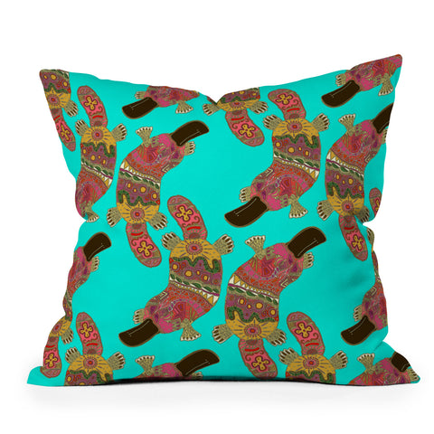 Sharon Turner Duck Billed Platypus Outdoor Throw Pillow