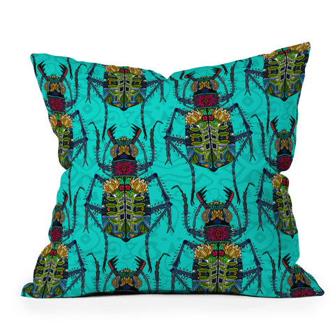 Sharon Turner Flower Beetle Outdoor Throw Pillow