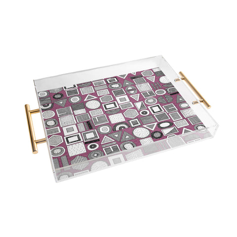 Sharon Turner frisson memphis bw berry Acrylic Tray