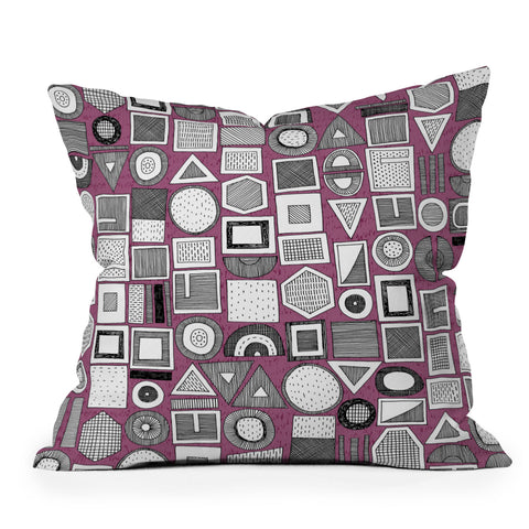 Sharon Turner frisson memphis bw berry Outdoor Throw Pillow