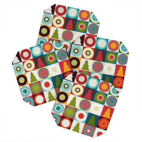 Sharon Turner Geo Christmas Coaster Set