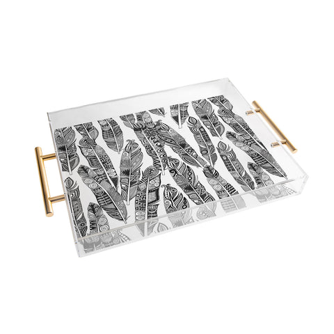 Sharon Turner geo feathers Acrylic Tray