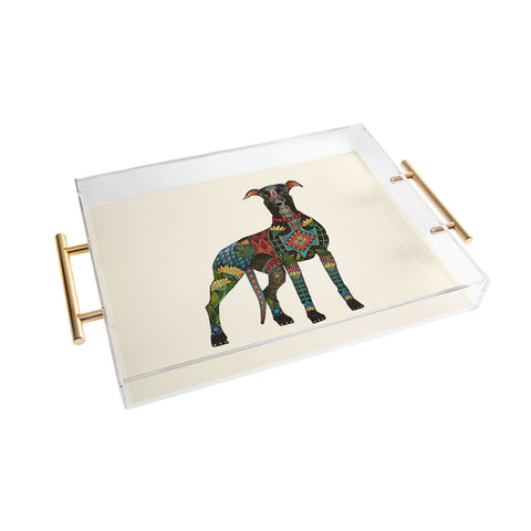 Sharon Turner greyhound ivory Acrylic Tray