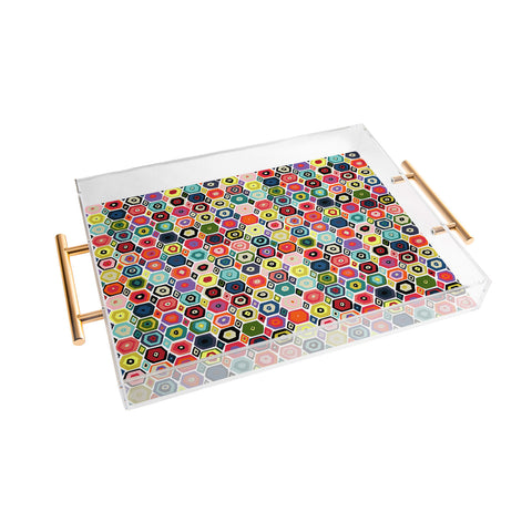 Sharon Turner hex diamond white Acrylic Tray