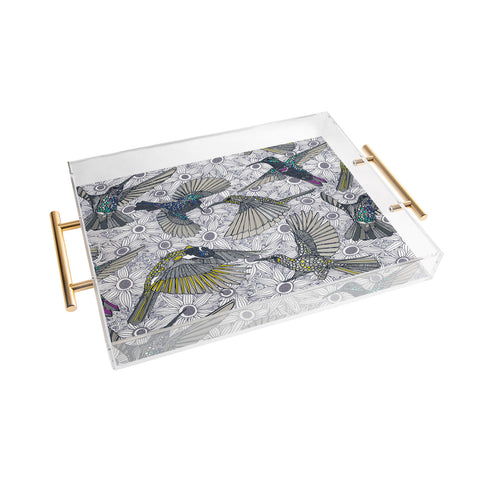 Sharon Turner hum sun honey birds basalt Acrylic Tray